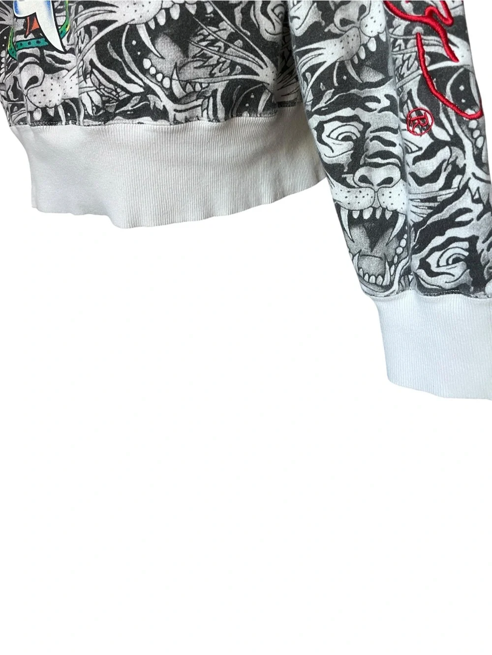 Ed Hardy Y2K Vintage USMC Death Before Dishonor Eagle All Over Print Hoodie LRG